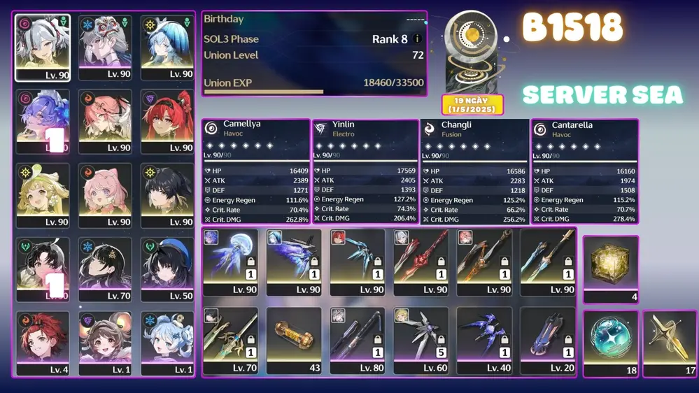 [ ACC VIP SEVER SEA ] [ đang cọc ]